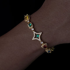 Women's Colored Gemstone Zirconia Bracelet #CHA285