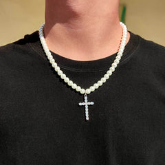 Women's Cross Pearl Necklace #ZZ012
