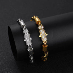 Men's Stainless Steel Diamond Buckle Twist Bracelet #CHA108