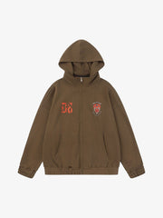 Retro Embroidered College Detachable Hoodie