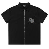 MIXED EMOTION “ME” Rhinestone Zip Up Shirt Tee