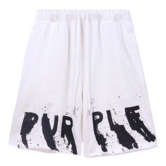 Purple Brand Letter Logo Printed Shorts