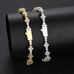 Men's Spring Clasp Zirconia Tennis Bracelet #CHA258
