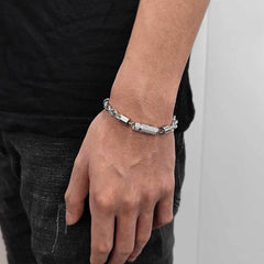 Men's Stainless Steel Diamond Buckle Twist Bracelet #CHA108