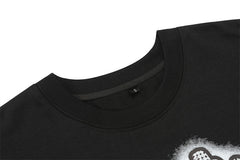 MIXED EMOTION Black Rhinestone Cropped Tee