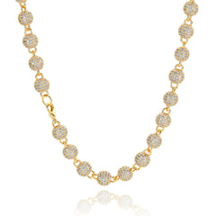 Women's Micro-paved Zirconia Round Bead Necklace #CHA099