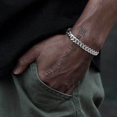 Men's Spring Clasp Stainless Steel Cuban Bracelet #CHA010