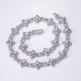 Women's Four-leaf Clover Cuban Zircon Necklace #CHA295