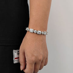 Men's Square And Round Mixed Zircon Bracelet #CHA116