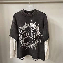 MIXED EMOTION “Barbed Wire” thermal Long Sleeve Tee