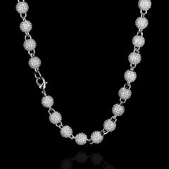 Women's Micro-paved Zirconia Round Bead Necklace #CHA099