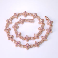 Women's Four-leaf Clover Cuban Zircon Necklace #CHA295