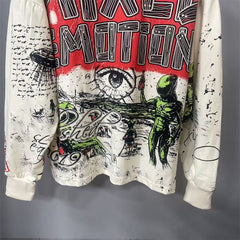 MIXED EMOTION Cream ‘Art Club’ Long Sleeve Tee