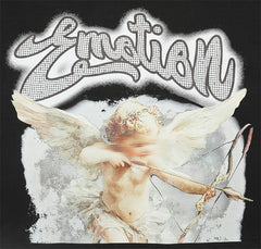 MIXED EMOTION Black Rhinestone Cropped Tee