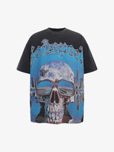 Street Retro Skull Graffiti Street Print T-shirt