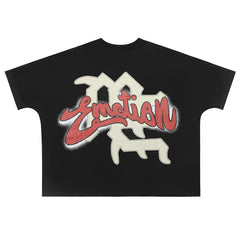 MIXED EMOTION Angel Rhinestone Cropped Tee