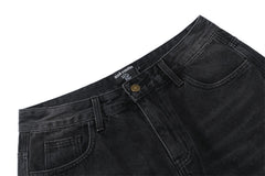 MIXED EMOTION Embroidered Denim Shorts