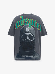 Mask Skull West Coast Hip-Hop Print T-shirt