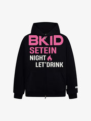 Retro Contrasting Letter Print Loose Hoodie