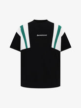 Retro Contrast Color Stitching Embroidered Letter T-shirt