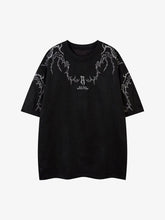 Thorn Embroidery Suede T-Shirt