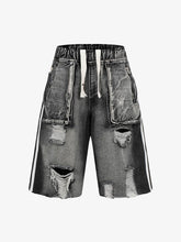 Distressed Cargo Denim Shorts - 2378