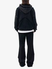 Thesupermade Washed Splicing Hoodie - 1985