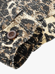 Thesupermade Retro Leopard Printed Denim Jacket