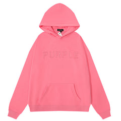 Purple Brand Logo Letter Hoodies