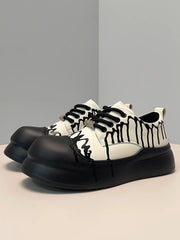 Graffiti Derby Platform Toe Shoes - 2459