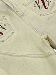 Washed Print Baggy Denim Shorts - 2375