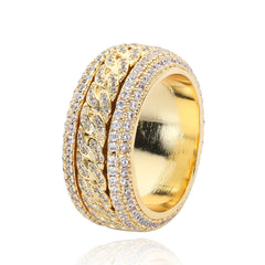 Men's Rotatable Micro-paved Zirconia Cuban Ring