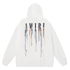 AMIRI PRINTING PAINT DRIP POPOVER HOODIE