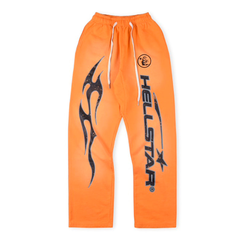Hellstar Fire Orange Closed Elastic Bottom Pants – AOSITRY