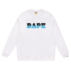 BAPE Flame Letter Print Crew Neck Sweatshirt