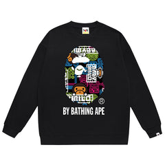 BAPE Ape Head Cartoon Pattern Print Sweatshirt