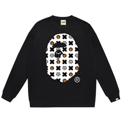 BAPE Ape Head Cartoon Pattern Print Sweatshirt