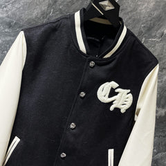 Chrome Hearts Classic Sanskrit Cross Embroidery Baseball Jacket