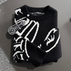 Chrome Hearts Classic Jacquard Lettered Pullover Sweater