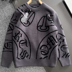 Chrome Hearts Classic Jacquard Lettered Pullover Sweater