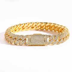 Men's Double Row Zirconia Cuban Bracelet #CHA084