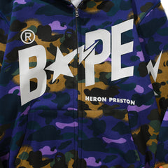 BAPE Blue Camo Shark Zipper Hoodie