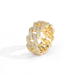 Men's Copper and Zirconia Diamond Cuban Ring