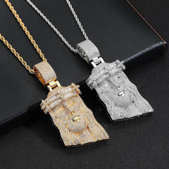 Men's Full Diamond Zircon Statue Pendant Necklace