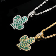 Men's Women's Cactus Pendant Necklace
