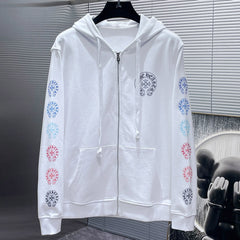 Chrome Hearts Multicolor Horseshoe Logo Zip Up Hoodie