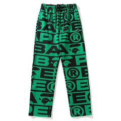 BAPE All over letter print sweatpants