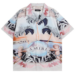 AMIRI Convertible-Collar Printed Silk-Twill Shirt