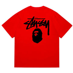 BAPE X Stussy Basic Pigment Dyed Tee