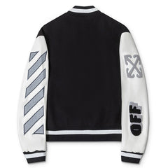 OFF WHITE leather wool varsity Jacket